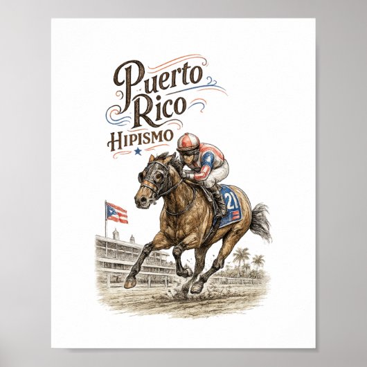 プエルトリコ競馬 Hipismo ポスター (正面)