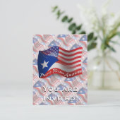 プエルトリコ系アメリカ人 旗を振る 招待状 (スタンド正面)