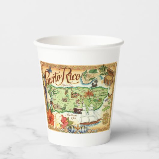 プエルトリコ紙カップ 紙コップ (正面)