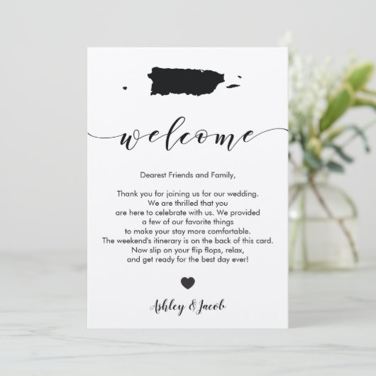 プエルトリコ結婚のウェルカムレター&旅程 プログラム (スタンド正面)