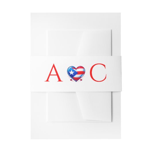 プエルトリコ結婚カップル 招待状ベリーバンド (正面例)