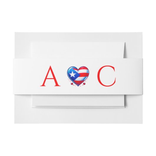 プエルトリコ結婚カップル 招待状ベリーバンド (正面例)