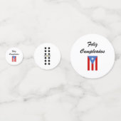 プエルトリコ誕生日テーマヴィンテージ紙吹雪 コンフェッティ (裏面)