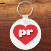 プエルトリコ赤いハート – 私はprを愛する キーホルダー (正面)
