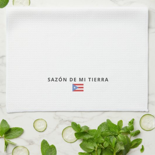 プエルトリコ風ミニマルデザイン Sabor de Mi Tierra キッチンタオル (折り畳み)