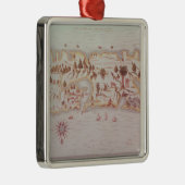 プエルトリコ1599年の島の地図 メタルオーナメント (右)