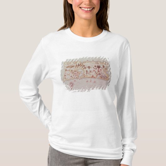 プエルトリコ1599年の島の地図 Tシャツ (正面)