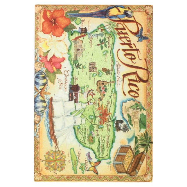 プエルトリコ24x36メタルウォールアート メタルプリント (正面)