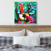 プエルトリコ・アートのタイノ・ダンス キャンバスプリント (インサイチュ (寝室))