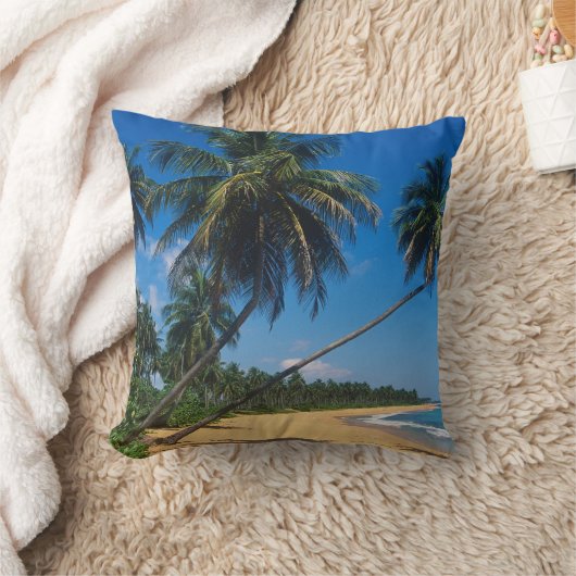 プエルトリコ、イスラヴェルデ、ヤシの木 クッション (ブランケット)
