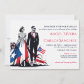 プエルトリコ カップル 結婚式招待状 招待状 (正面)