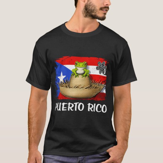 プエルトリコ・コキ蛙の旗 Tシャツ (正面)