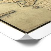 プエルトリコ，サンフアンの地図1785 ポスター (角)