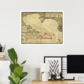 プエルトリコ，サンフアンの地図1785 ポスター (ホームオフィス)