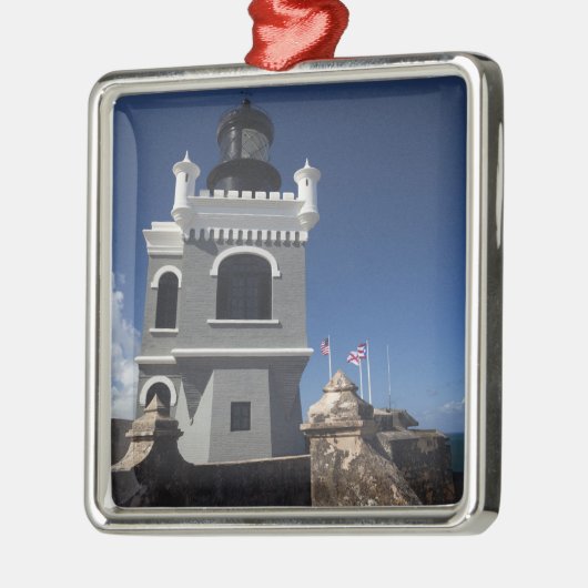 プエルトリコ、サンフアン、旧サンフアン、エルモロ メタルオーナメント (左)