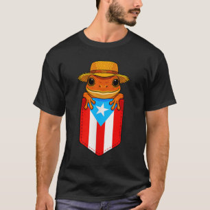 プエルトリコ フラグ ボリクア ポケット Jibaro Coqui カエル Tシャツ