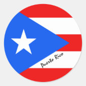 プエルトリコ&プエルト国旗の愛国者/スポーツ ラウンドシール (正面)
