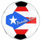 プエルトリコ&プエルト州旗/スポーツ サッカーボール (正面)