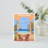 プエルトリコ、ホテルテラスから眺める ポストカード (スタンド正面)