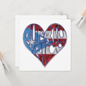 プエルトリコ ラブ グリーティング カード (正面/裏面インサイチュ)