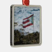 プエルトリコ、古いサンファンのプエルトの米の旗 メタルオーナメント (右)