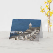 プエルトリコ、古いサンファンのEl Morroのセクション カード (黄色い花)