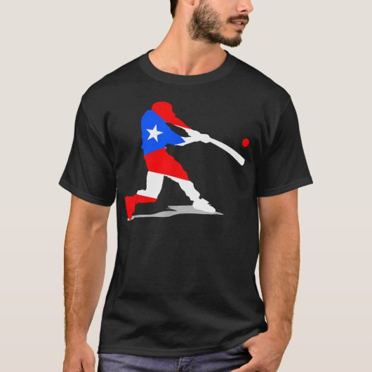 プエルトリコ 野球 強打者 フラグ ボリクア Tシャツ (正面)