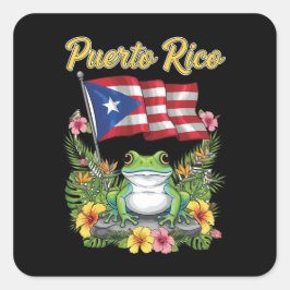 プエルトリコ Coquí カエル Boricua プライド スクエアシール