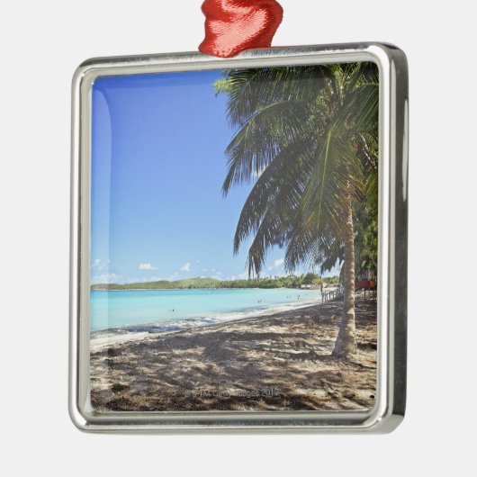 プエルトリコ、FajardoのCulebraの島、7つの海 メタルオーナメント (左)