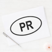 プエルトリコ「PR」 楕円形シール (封筒)
