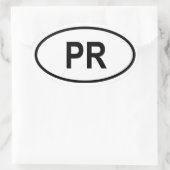プエルトリコ「PR」 楕円形シール (バッグ)