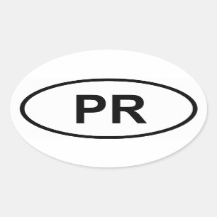 プエルトリコ"PR " 楕円形シール