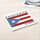 プエルトリコBoricua スクエアペーパーコースター (アングル)