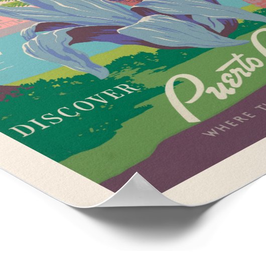 プエルトリコUSAを発見 | ヴィンテージ旅行 ポスター (角)