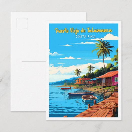 プエルトヴィエホデタラマンカコスタリカアートトラベル ポストカード (正面/裏面)