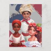 プエルト伝統的服の子ども ポストカード (正面)