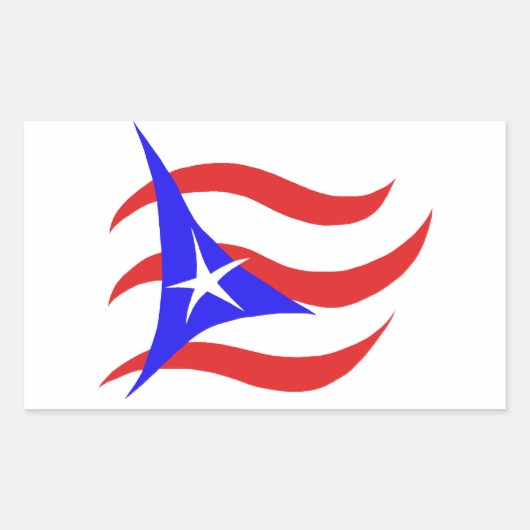 プエルト州旗 長方形シール (正面)