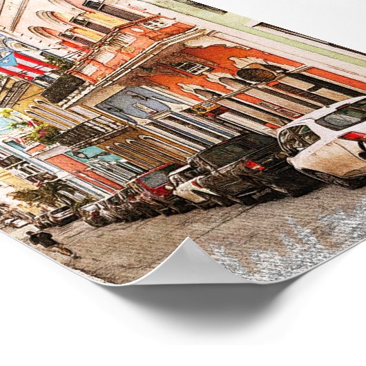 プエルト素晴らしリコヴィンテージトラベル ポスター (角)