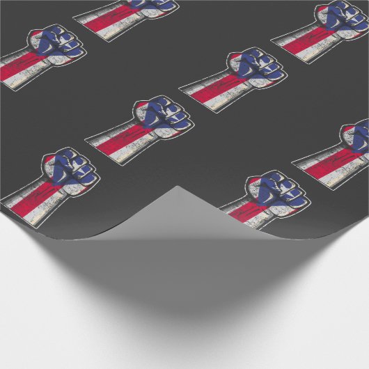 プエルト誇りを持ったリカルーツ誇りを持ったプエルト国旗 ラッピングペーパー (角)