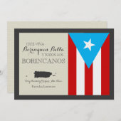 プエルト・リカン・クリスマス：愛国旗 シーズンカード (正面/裏面)