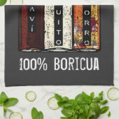 プエルト・リカ伝統的ンが100%ボリクア飲む  キッチンタオル (折り畳み)