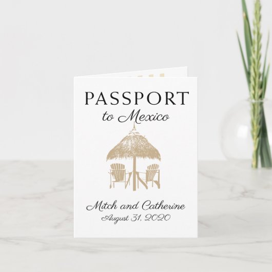 プエルトPenascoメキシコタンのパスポートの結婚式 招待状 (正面)