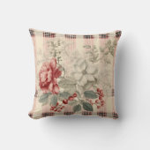 プエレガントリ赤と白ドフローラ クッション (正面)
