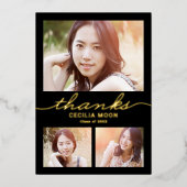 プエント型フォイル卒業フォトサンキューカード 箔招待状 (正面)