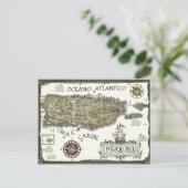 プエ図解入りの、写真付きのルトスペインのリコの地図はがき ポストカード (スタンド正面)