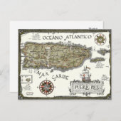 プエ図解入りの、写真付きのルトスペインのリコの地図はがき ポストカード (正面/裏面)