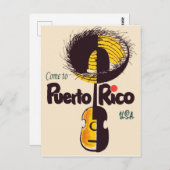プエ来ルトリコ、ヴィンテージ旅行 ポストカード (正面/裏面)