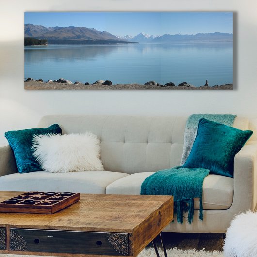 プカキ湖から冬の山調理師 キャンバスプリント