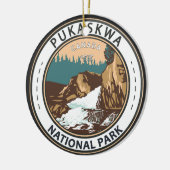 プカスクワ国立公園カナダ旅行ヴィンテージバッジ セラミックオーナメント (左)