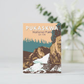 プカスクワ国立公園カナダ旅行芸術ヴィンテージ ポストカード (スタンド正面)
